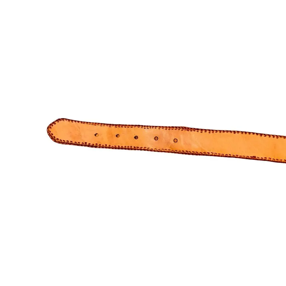Vintage Y2K Leather & Tapestry Woven Belt – Size 34